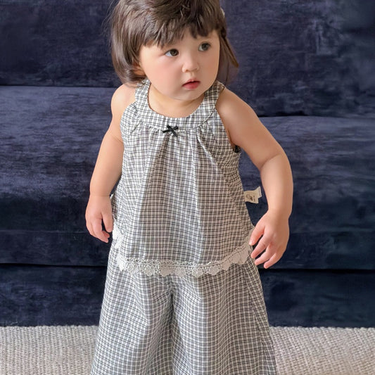 【BABY&KID】夏新作韓国風チェックセットアップSK104802