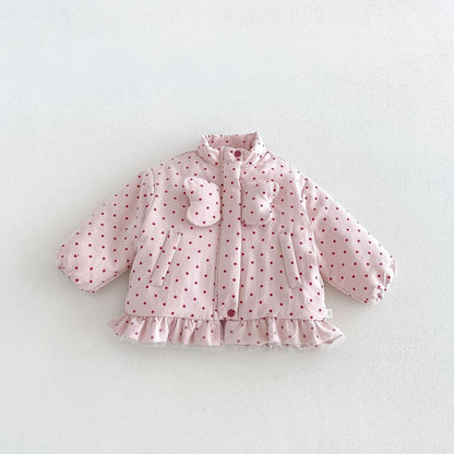 【BABY&KID】冬新作かわいいドット中綿ジャケットSK108514