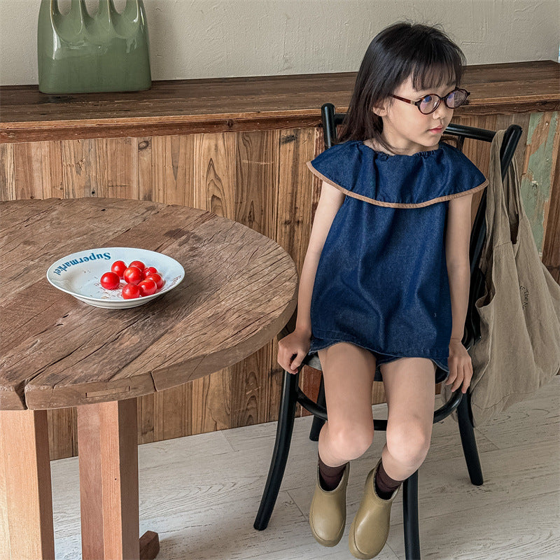 【BABY&KID】夏新作 デニムノースリーブシャツSK091617