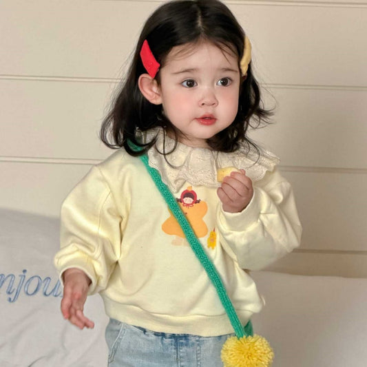 【BABY&KID】レース襟カートゥーンスウェット、デニムパンツSK104313