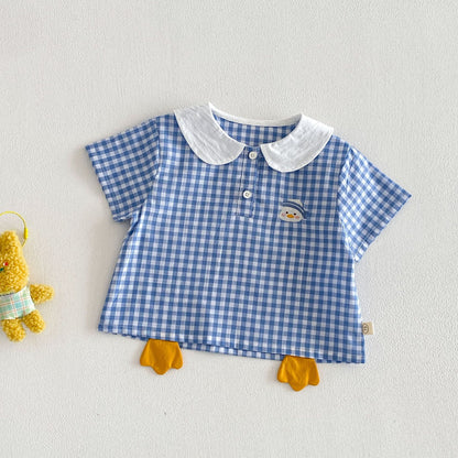 【BABY&KID】夏新作 カートゥーン丸襟Tシャツ、ショートパンツSK105114