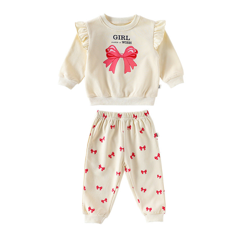 【BABY&KID】北欧風蝶結びプリントセットアップSK101334