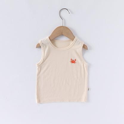 【BABY】夏新作 北欧風 キャラクタープリントノースリーブTシャツSK091306