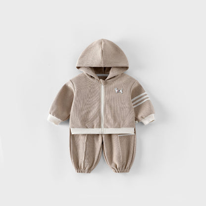 【BABY&KID】犬ワッペンワッフルセットアップSK100314