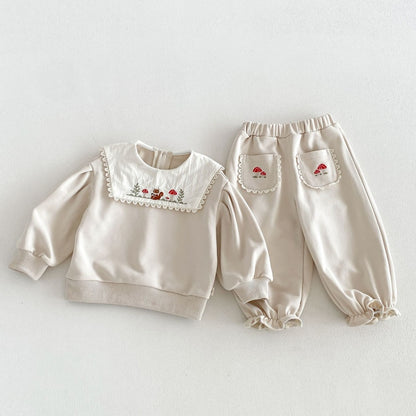 【BABY&KID】刺繍スクエアネックセットアップSK106608