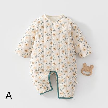 【BABY】Winter New Arrival Botanical Print Quilted Coverall SK108221