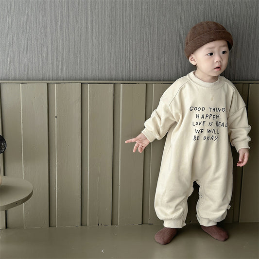 【BABY】英字入り長袖オールインワンSK11515