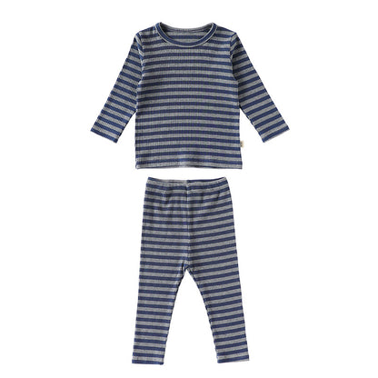【BABY&KID】北欧風長袖ボーダーセットアップSK101330