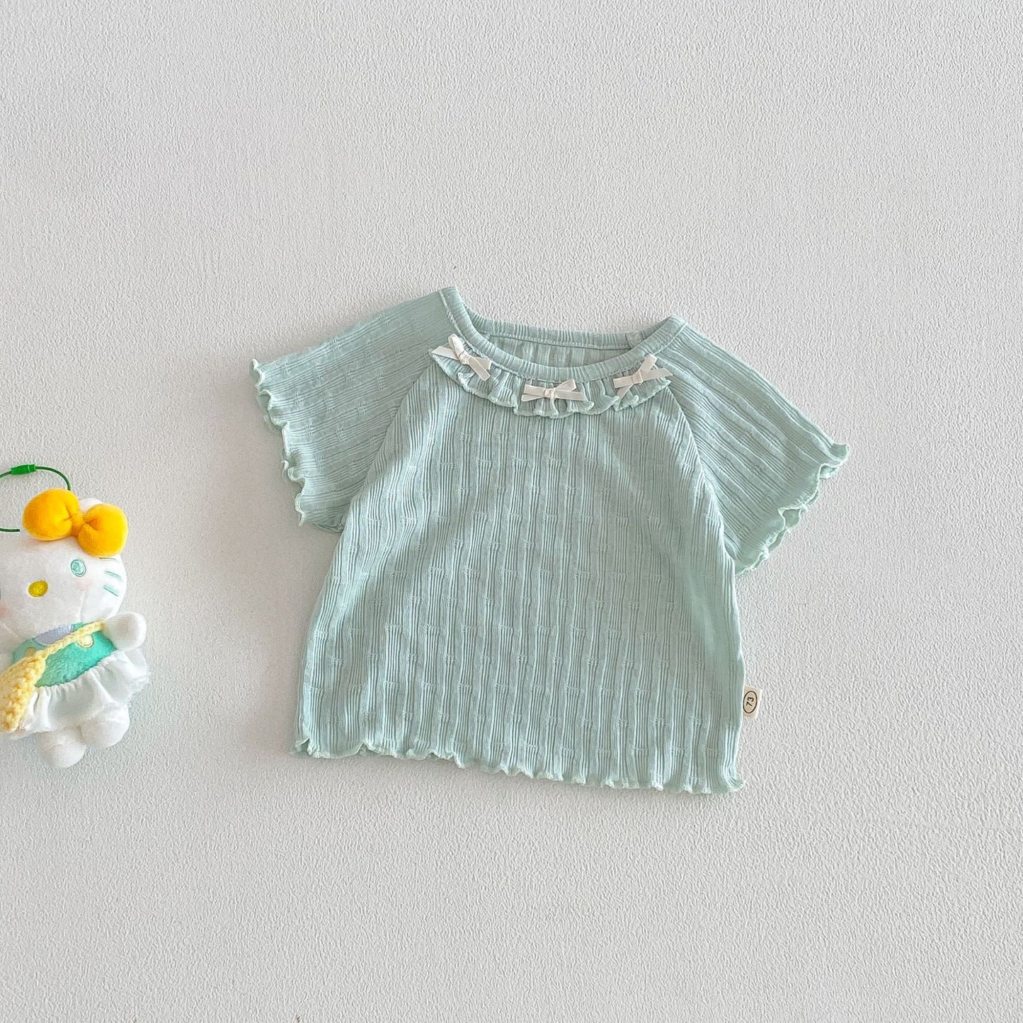 【BABY&KID】夏新作 フリル蝶結びTシャツSK105107