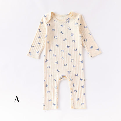 【BABY】北欧風ハート、蝶結びカバーオールSK101310