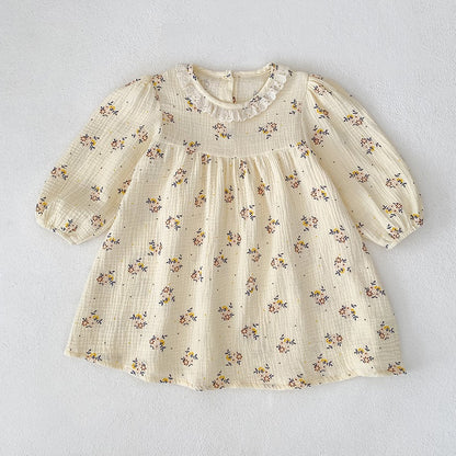 【BABY&KID】フリル襟小花柄ロンパース、ワンピースSK107913