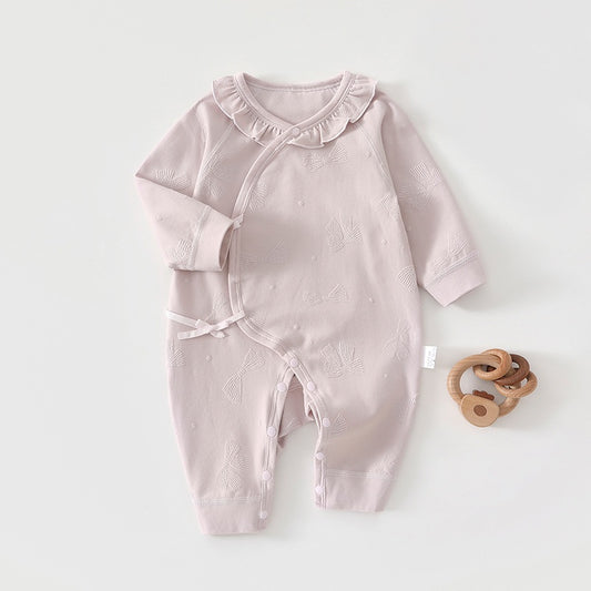 【BABY】リボンジャガードカバーオール、帽子SK103802