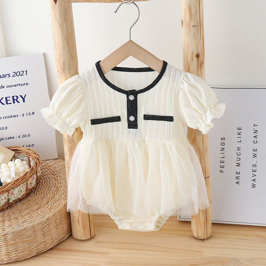 【BABY】夏新作 小香風チュールロンパースワンピースSK091923