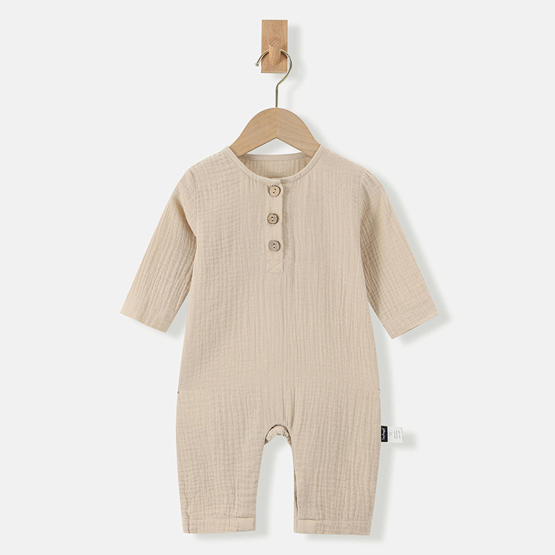 【BABY&KID】北欧風 ボーダーボタン付けオールインワンSK012523