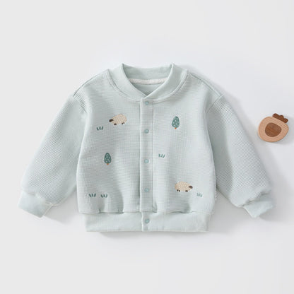 【BABY&KID】ワッフル刺繍ベースボールジャケットSK107529