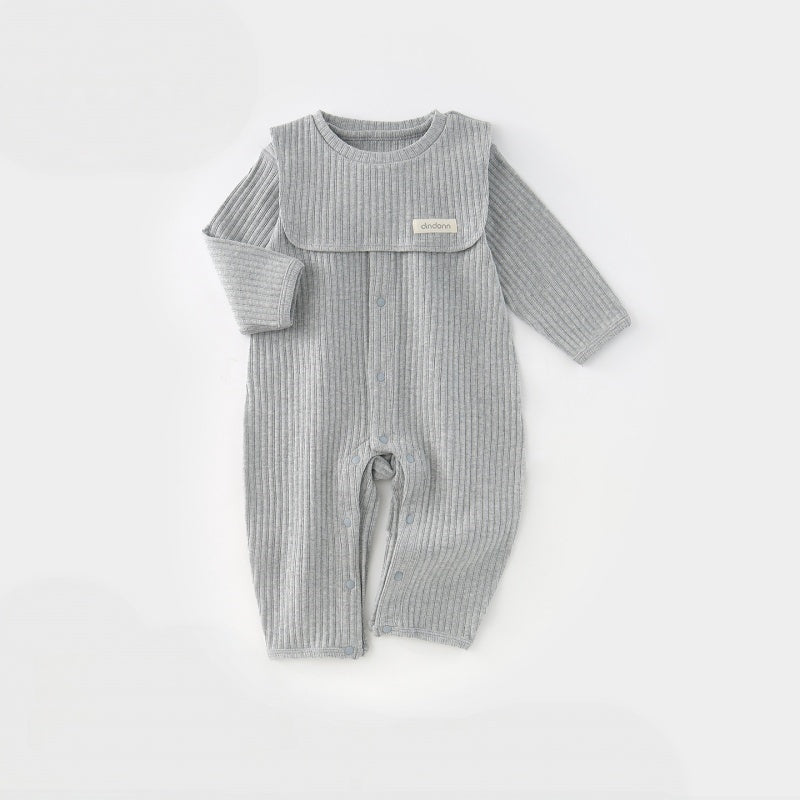 【BABY】韓国風シンプルくまロンパース＆スタイ、星柄帽子SK107526