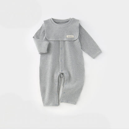 【BABY】韓国風シンプルくまロンパース＆スタイ、星柄帽子SK107526