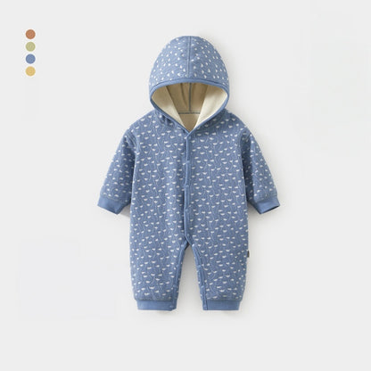 【BABY】冬新作北欧風レトロ裏起毛フードカバーオールSK102633