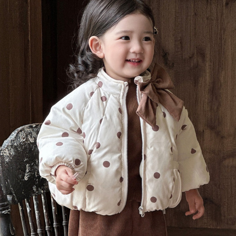 【BABY】冬新作韓国風ドット蝶結びアウターSK103120