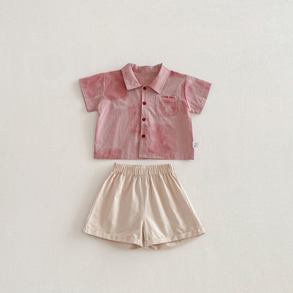 【BABY】夏新作ピンクシャツ＆ショートパンツSK104616