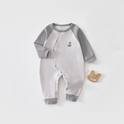 【BABY】北欧風カートゥーンワッペン綿カバーオールSK102625