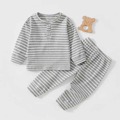 【BABY&KID】北欧風ボーダーリブセットアップSK107118
