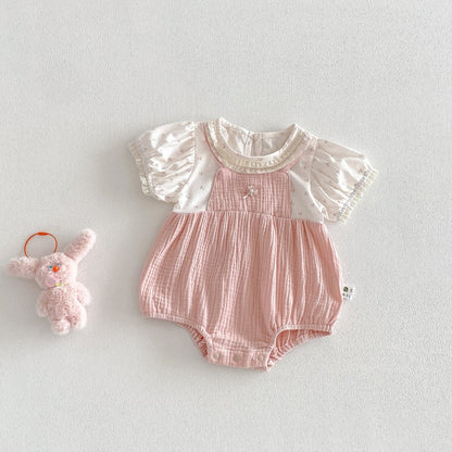 【BABY】夏新作レースフリルやわらかロンパースSK104514