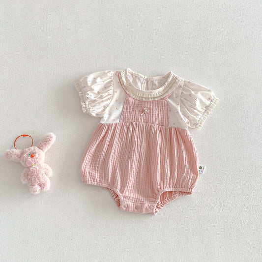 【BABY】夏新作レースフリルやわらかロンパースSK104514