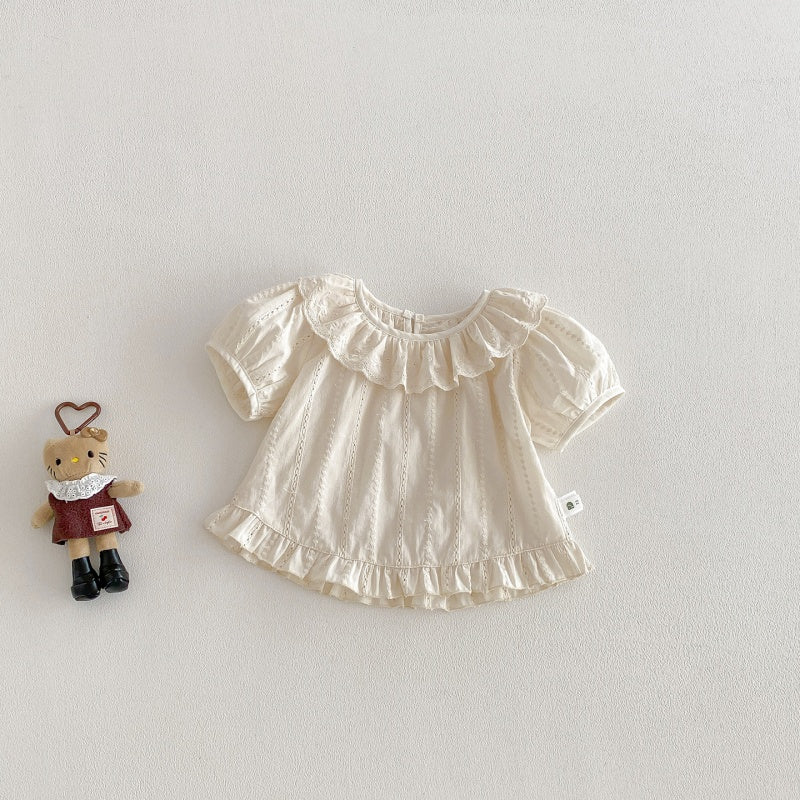 【BABY】夏新作コットンジャガードブラウス、ドットショートパンツSK104809