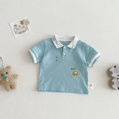 【BABY&KID】夏新作 車柄POLOシャツSK062323
