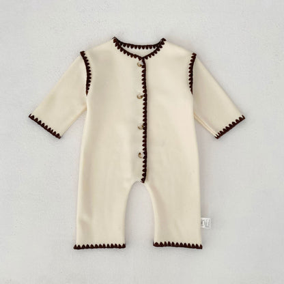 【BABY】冬新作スカラップ裏起毛カバーオールSK102508