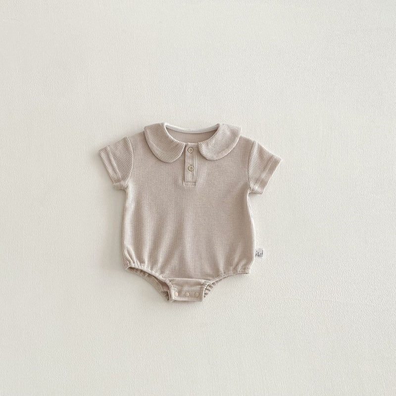 【BABY】夏新作ワッフル無地ロンパースSK104608