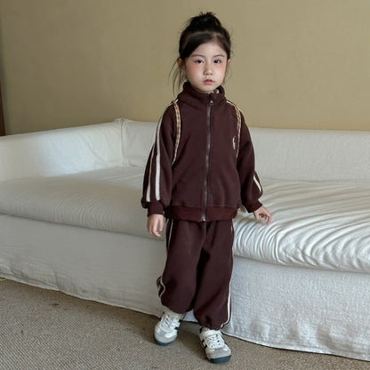 【BABY&KID】冬新作 韓国風フリースセットアップSK102035