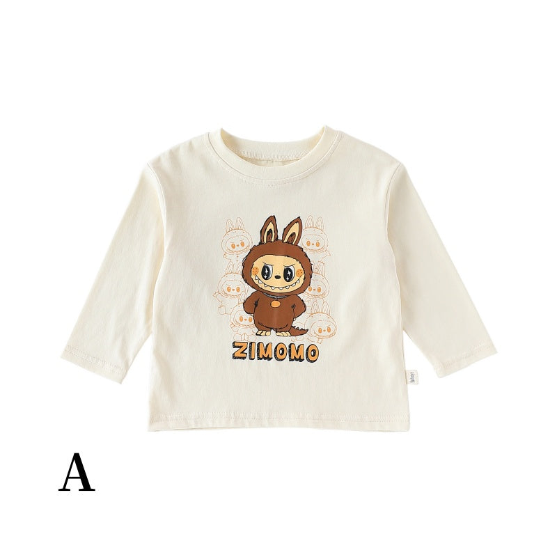 【BABY&KID】北欧風カートゥーンプリントTシャツ、無地パンツSK101332