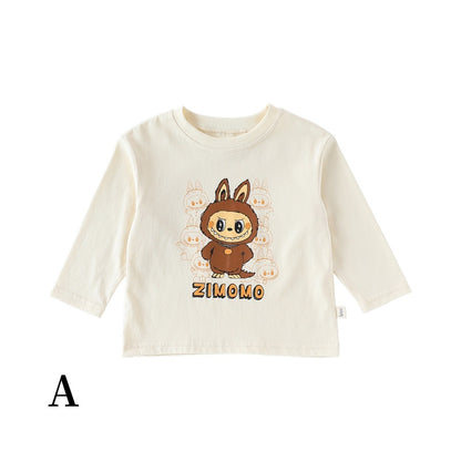 【BABY&KID】北欧風カートゥーンプリントTシャツ、無地パンツSK101332