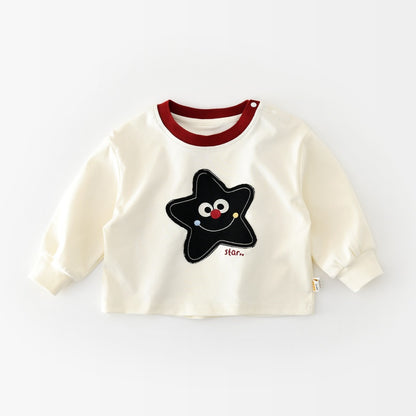 【BABY&KID】刺繍サロペットカバーオール、星柄長袖トップスSK107816