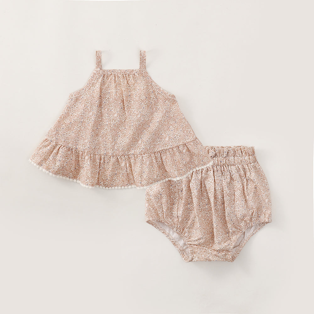 【BABY】夏新作 北欧風小花柄キャミセットアップSK092014