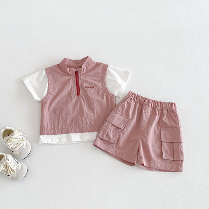 【BABY】夏新作ワークテイストセットアップSK104516