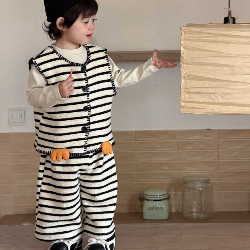 【BABY&KID】ペンギンボーダーベストセットアップSK104310