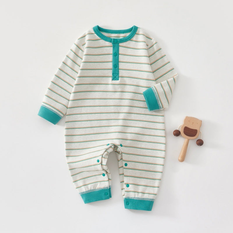 【BABY】北欧風レトロボーダーカバーオールSK102626