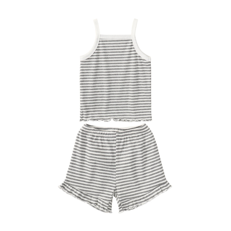 【BABY&KID】夏新作 北欧風フリルキャミセットアップSK092114