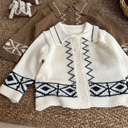 【BABY&KID】配色カラーニットカーデSK101448