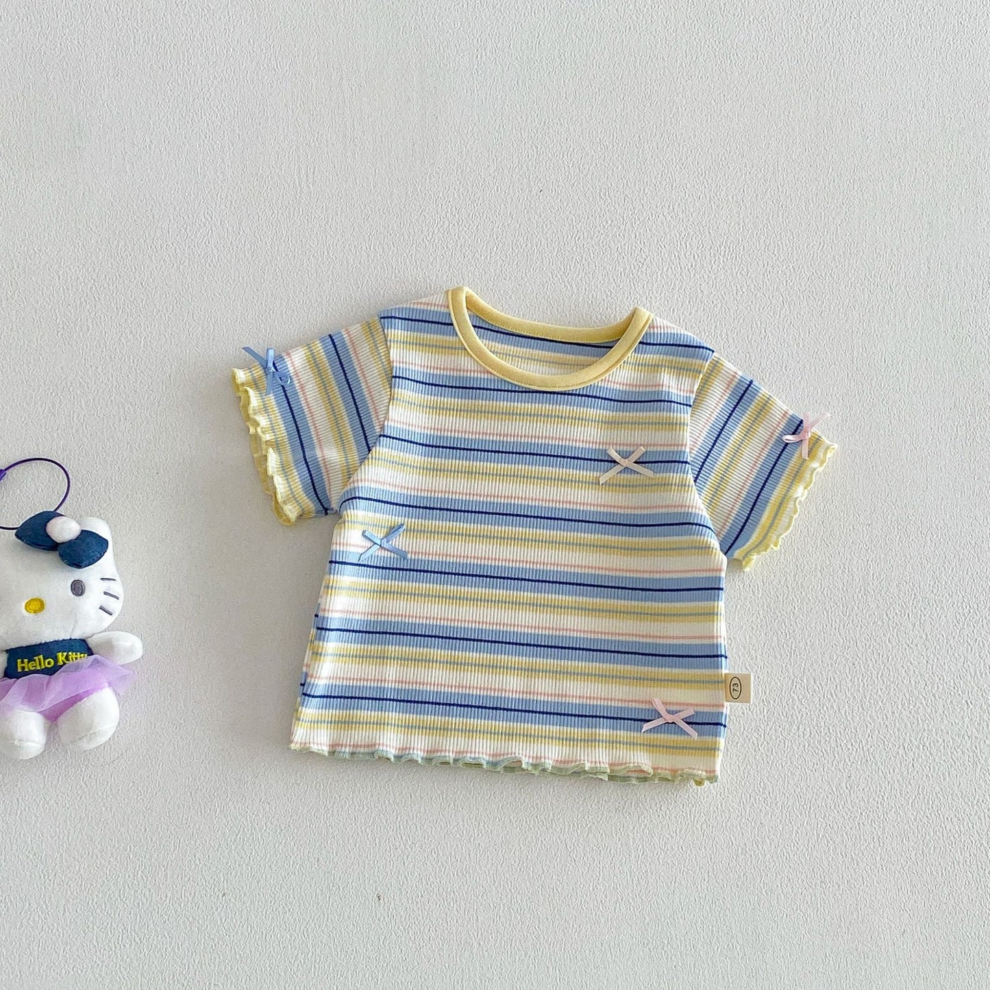 【BABY&KID】夏新作 配色ボーダーTシャツSK105101