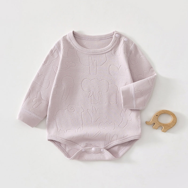 【BABY】北欧風アニマルジャカードロンパースSK102618