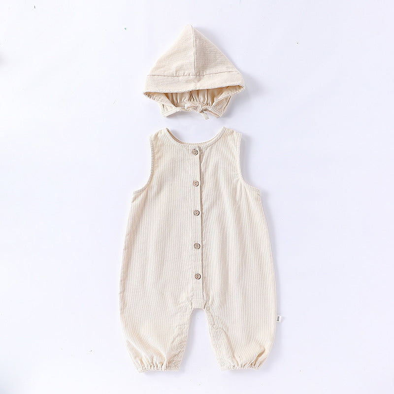 【BABY】北欧風無地サロペット＆帽子SK101317