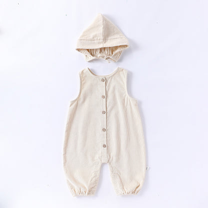 【BABY】北欧風無地サロペット＆帽子SK101317