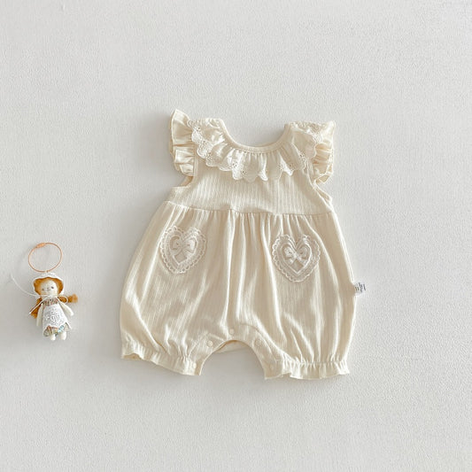 【BABY】夏新作レースフリル丸襟カバーオールSK104601