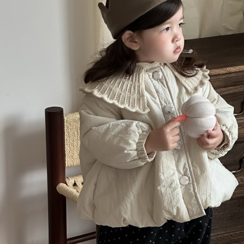 【BABY&KID】冬新作韓国風ニット襟中綿アウターSK103133