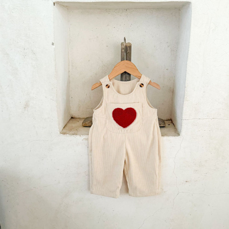 【BABY】コーデュロイハート刺繍サロペットSK100819