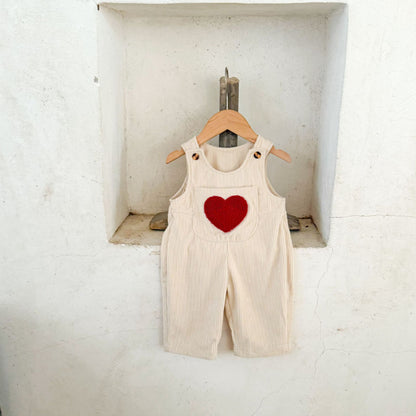 【BABY】コーデュロイハート刺繍サロペットSK100819